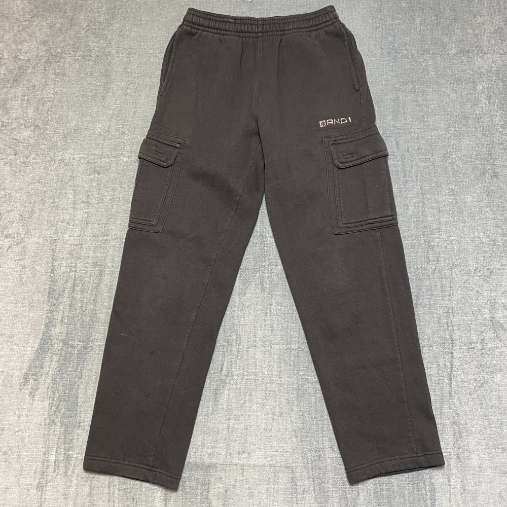And1 Cargo Pants Mens 30x30 Black Utility Pocket Elastic Waist Outdoor Workwear
